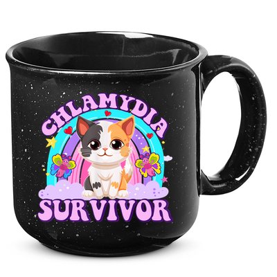 Chlamydia Survivor Funny Cat Sarcastic Inappropriate 15oz Campfire Ceramic Mug