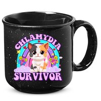 Chlamydia Survivor Funny Cat Sarcastic Inappropriate 15oz Campfire Ceramic Mug