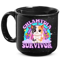 Chlamydia Survivor Funny Cat Sarcastic Inappropriate 15oz Campfire Ceramic Mug