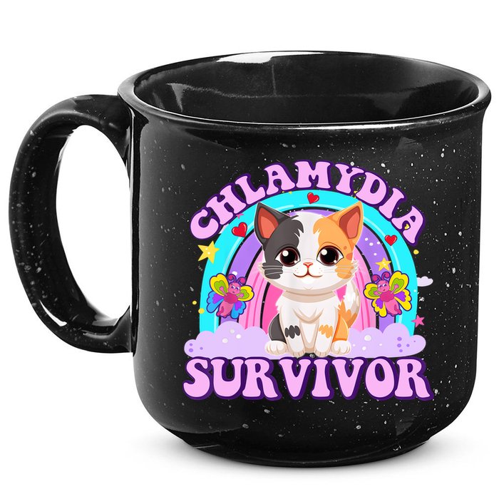 Chlamydia Survivor Funny Cat Sarcastic Inappropriate 15oz Campfire Ceramic Mug