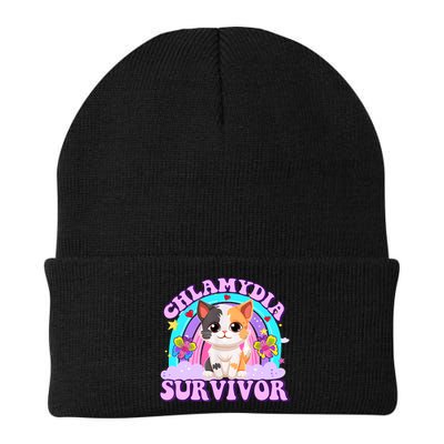 Chlamydia Survivor Funny Cat Sarcastic Inappropriate Beanie