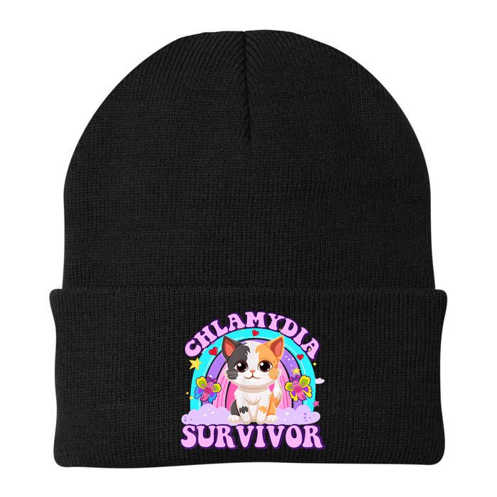 Chlamydia Survivor Funny Cat Sarcastic Inappropriate Beanie
