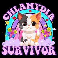 Chlamydia Survivor Funny Cat Sarcastic Inappropriate Drawstring Bag