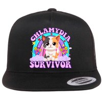 Chlamydia Survivor Funny Cat Sarcastic Inappropriate Flatbill Hat