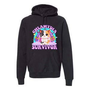 Chlamydia Survivor Funny Cat Sarcastic Inappropriate Premium Hoodie