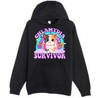 Chlamydia Survivor Funny Cat Sarcastic Inappropriate Premium Pullover Hoodie