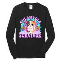 Chlamydia Survivor Funny Cat Sarcastic Inappropriate Tall Long Sleeve T-Shirt