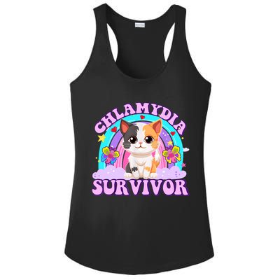 Chlamydia Survivor Funny Cat Sarcastic Inappropriate Ladies PosiCharge Competitor Racerback Tank