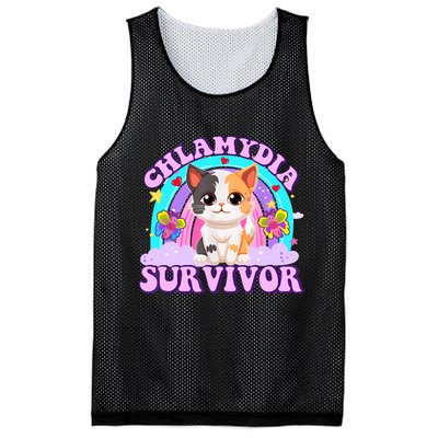 Chlamydia Survivor Funny Cat Sarcastic Inappropriate Mesh Reversible Basketball Jersey Tank