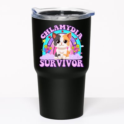 Chlamydia Survivor Funny Cat Sarcastic Inappropriate Tumbler