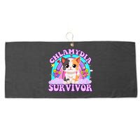 Chlamydia Survivor Funny Cat Sarcastic Inappropriate Large Microfiber Waffle Golf Towel