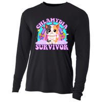 Chlamydia Survivor Funny Cat Sarcastic Inappropriate Cooling Performance Long Sleeve Crew