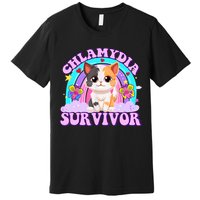 Chlamydia Survivor Funny Cat Sarcastic Inappropriate Premium T-Shirt