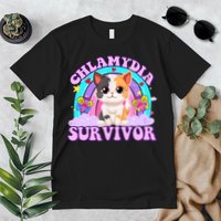 Chlamydia Survivor Funny Cat Sarcastic Inappropriate Premium T-Shirt