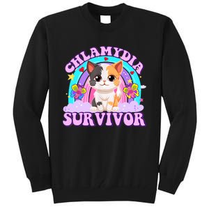 Chlamydia Survivor Funny Cat Sarcastic Inappropriate Tall Sweatshirt