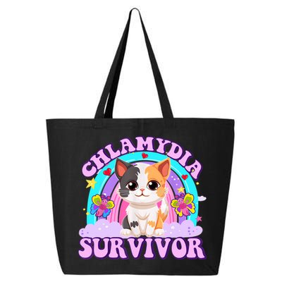 Chlamydia Survivor Funny Cat Sarcastic Inappropriate 25L Jumbo Tote