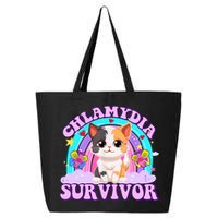 Chlamydia Survivor Funny Cat Sarcastic Inappropriate 25L Jumbo Tote