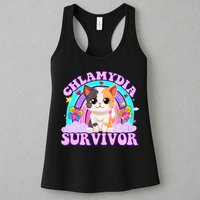 Chlamydia Survivor Funny Cat Sarcastic Inappropriate Womens Tank Top