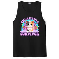 Chlamydia Survivor Funny Cat Sarcastic Inappropriate PosiCharge Competitor Tank