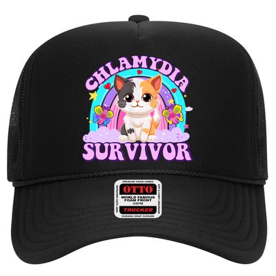 Chlamydia Survivor Funny Cat Sarcastic Inappropriate Trucker Hat