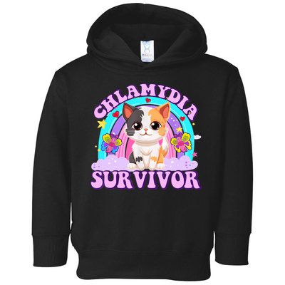 Chlamydia Survivor Funny Cat Sarcastic Inappropriate Toddler Hoodie