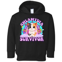 Chlamydia Survivor Funny Cat Sarcastic Inappropriate Toddler Hoodie