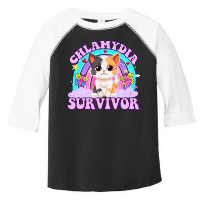 Chlamydia Survivor Funny Cat Sarcastic Inappropriate Toddler Fine Jersey T-Shirt