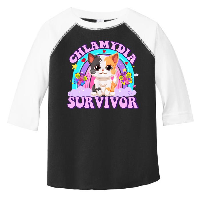 Chlamydia Survivor Funny Cat Sarcastic Inappropriate Toddler Fine Jersey T-Shirt
