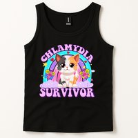 Chlamydia Survivor Funny Cat Sarcastic Inappropriate Tank Top