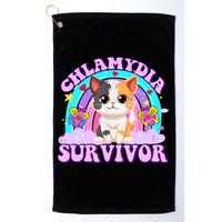 Chlamydia Survivor Funny Cat Sarcastic Inappropriate Golf Towel