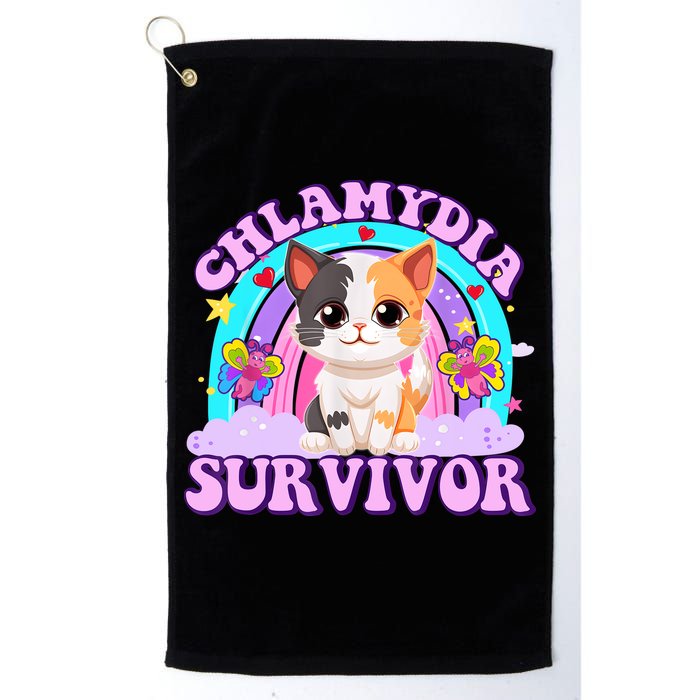 Chlamydia Survivor Funny Cat Sarcastic Inappropriate Golf Towel