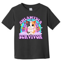 Chlamydia Survivor Funny Cat Sarcastic Inappropriate Toddler T-Shirt