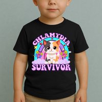Chlamydia Survivor Funny Cat Sarcastic Inappropriate Toddler T-Shirt