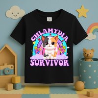 Chlamydia Survivor Funny Cat Sarcastic Inappropriate Toddler T-Shirt