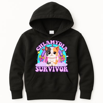Chlamydia Survivor Funny Cat Sarcastic Inappropriate Kids Hoodie
