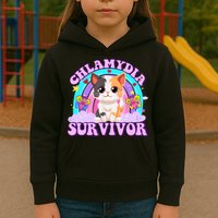 Chlamydia Survivor Funny Cat Sarcastic Inappropriate Kids Hoodie