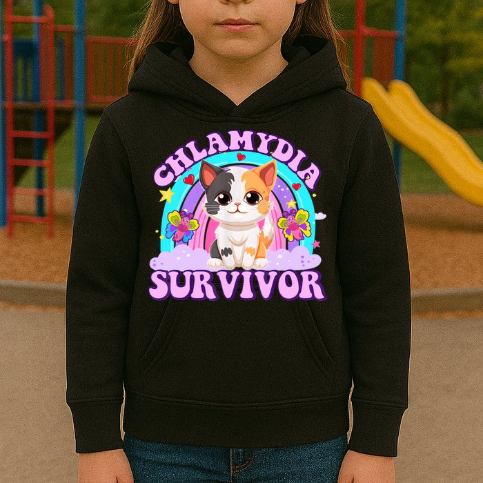 Chlamydia Survivor Funny Cat Sarcastic Inappropriate Kids Hoodie