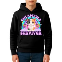 Chlamydia Survivor Funny Cat Sarcastic Inappropriate Kids Hoodie