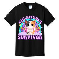 Chlamydia Survivor Funny Cat Sarcastic Inappropriate Kids T-Shirt