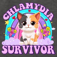 Chlamydia Survivor Funny Cat Sarcastic Inappropriate Vector Backpack