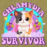 Chlamydia Survivor Funny Cat Sarcastic Inappropriate Garment-Dyed Women's Muscle Tee