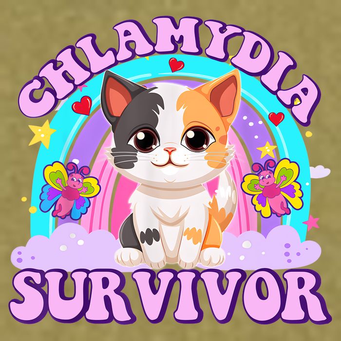 Chlamydia Survivor Funny Cat Sarcastic Inappropriate Garment-Dyed Women's Muscle Tee