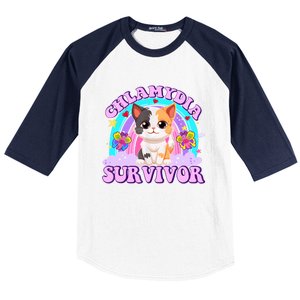 Chlamydia Survivor Funny Cat Sarcastic Inappropriate Baseball Sleeve Shirt