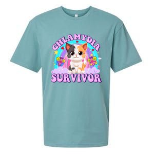 Chlamydia Survivor Funny Cat Sarcastic Inappropriate Sueded Cloud Jersey T-Shirt