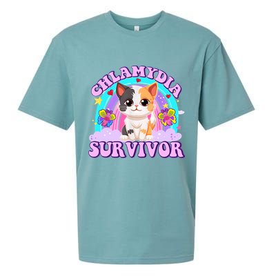 Chlamydia Survivor Funny Cat Sarcastic Inappropriate Sueded Cloud Jersey T-Shirt