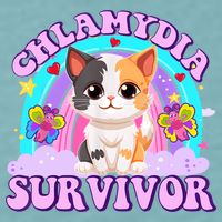 Chlamydia Survivor Funny Cat Sarcastic Inappropriate Sueded Cloud Jersey T-Shirt