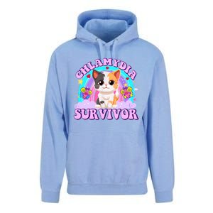 Chlamydia Survivor Funny Cat Sarcastic Inappropriate Unisex Surf Hoodie