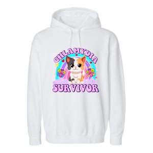 Chlamydia Survivor Funny Cat Sarcastic Inappropriate Garment-Dyed Fleece Hoodie