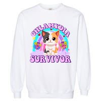 Chlamydia Survivor Funny Cat Sarcastic Inappropriate Garment-Dyed Sweatshirt