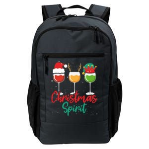 Christmas Spirits Funny Glasses Of Wine Santa Hat Reindeer Gift Daily Commute Backpack